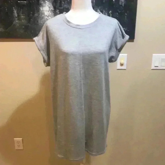 Calvin Klein Gray Crew Neck Short Sleeve T-Shirt Dress-Size M - Picture 1 of 9